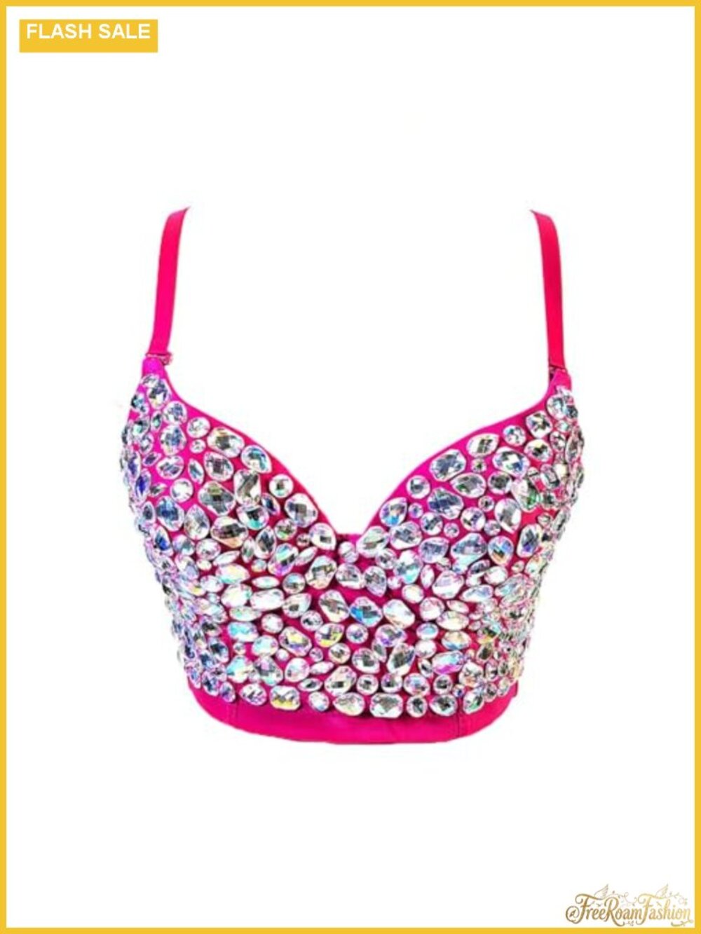 Rhinestone Sequin Bustier Corset Crop Top Push Up Party Clubwear